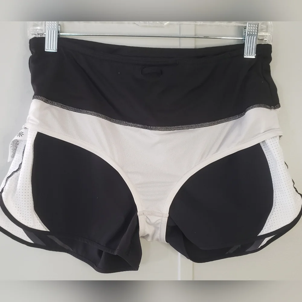 Athleta Black and White Acceleration Running Shorts 3.5" - Picture 10 of 14